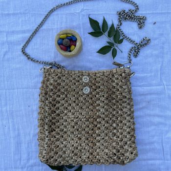 Pannchi Jute Crochet Sling Bag - Chain