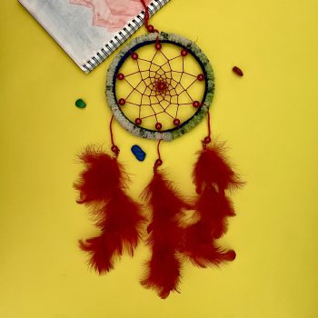 Pannchi Dream Catcher - Off White & Red