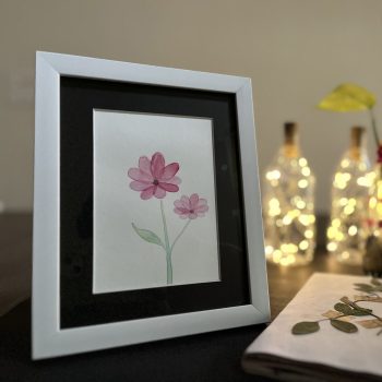 Portrait Pink Water Colour Flower