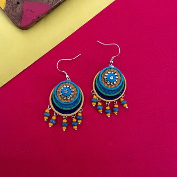 Multi-colour Circle Layer Jute Earing